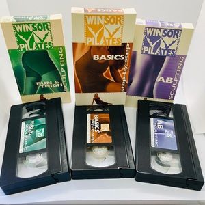 WINDOR PILATES WORKOUT VHS TAPES, SET OF 3